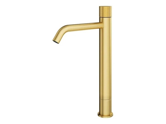 Стилен висок смесител за мивка Logica Brushed Gold